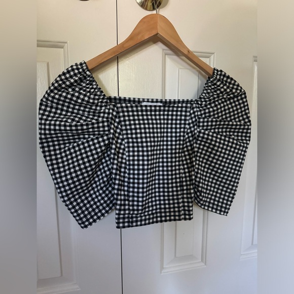 Nordstroms Topshop Gingham Crop Top - Picture 1 of 2